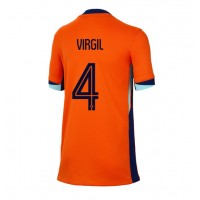 Camiseta Países Bajos Virgil van Dijk #4 Primera Equipación Replica Eurocopa 2024 para mujer mangas cortas